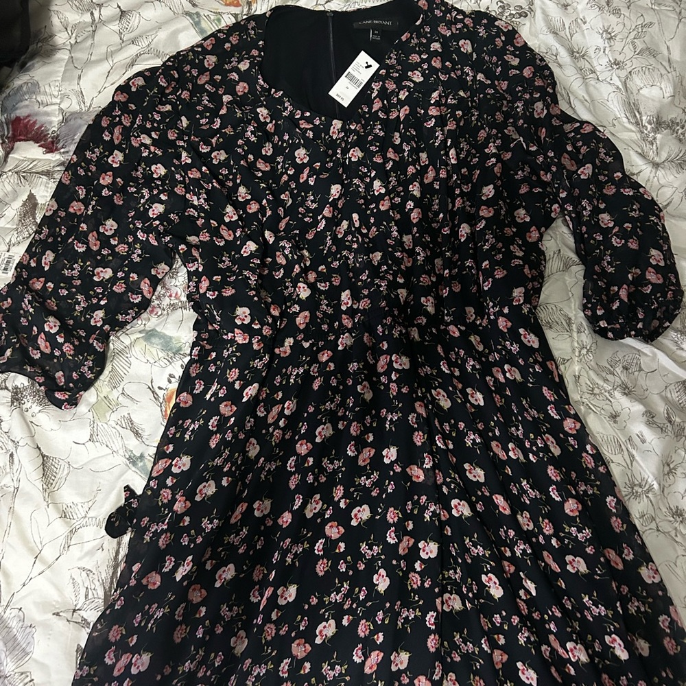 Floral Black and Pink Dress